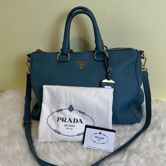 💯Authentic Prada Blue Leather Women's Bag🍀 - Picture 13 of 16